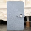 Hermes Dogon Combine Wallet In Blue Lin Leather RS15305