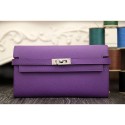 Quality Hermes Kelly Longue Wallet In Purple Epsom Leather RS21733