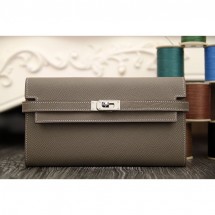 Best Hermes Kelly Longue Wallet In Etoupe Epsom Leather RS15775