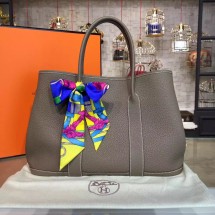 High Quality Hermes Garden Party 36cm Togo Calfskin Leather Palladium Hardware High Quality, Etoupe RS03314