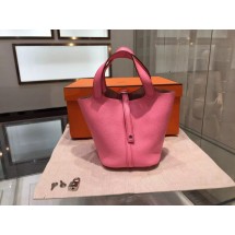 Quality Hermes Picotin Lock Taurillon Clemence Leather Palladium Hardware High Quality, Pink 5P RS05089