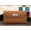 Hermes Kelly Longue Wallet In Brown Clemence Leather RS13981