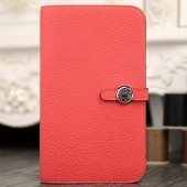 Copy Hermes Dogon Combine Wallet In Rose Lipstick Leather RS14515